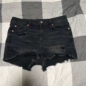 American Eagle Next Level Stretch black high waisted jean shorts, size 10